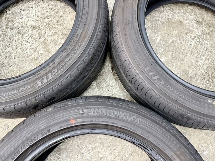 ยางถอดป้ายแดงขอบ 17” ยี่ห้อ YOKOHAMA รุ่น ADVAN DB DECIBEL ขนาด 215-50R17 ปลายปี 25 ตุ่มหน้ายางยังอยู่
