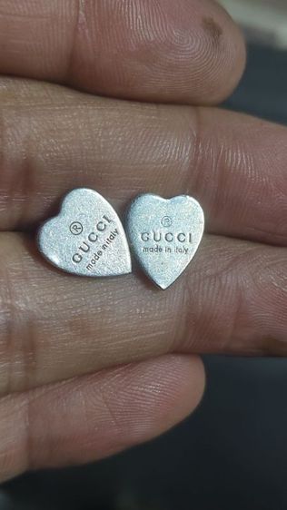Gucci Trademark Heart-Shaped Earrings 925 สไตล์วินเทจ รูปที่ 4