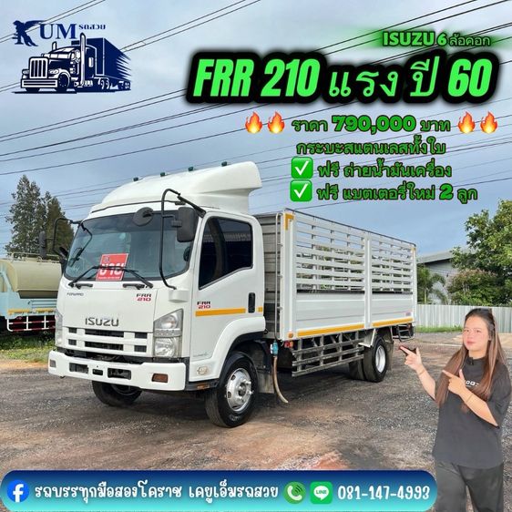 6  ล้อ 6 ล้อคอก ISUZU FRR 210 แรง ปี 60