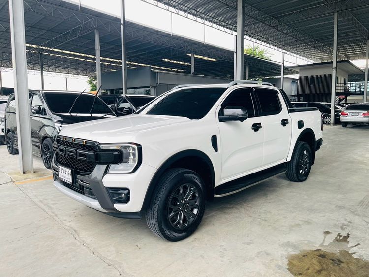 Ford Ranger 2023 2.0 Bi-Turbo Hi-Rider Wildtrak Pickup ดีเซล ไม่ติดแก๊ส เกียร์อัตโนมัติ ขาว
