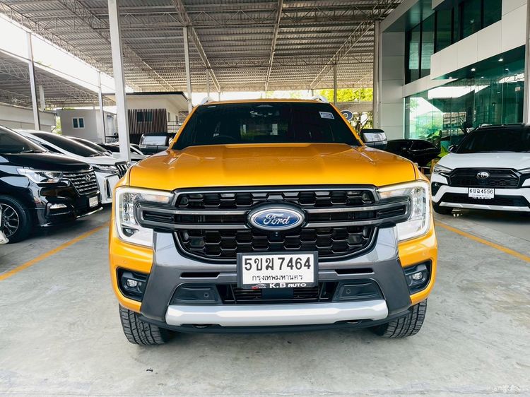 Ford Ranger 2024 2.0 Bi-Turbo Hi-Rider Wildtrak Pickup ดีเซล ไม่ติดแก๊ส เกียร์อัตโนมัติ เหลือง รูปที่ 3