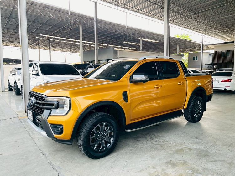 Ford Ranger 2024 2.0 Bi-Turbo Hi-Rider Wildtrak Pickup ดีเซล ไม่ติดแก๊ส เกียร์อัตโนมัติ เหลือง