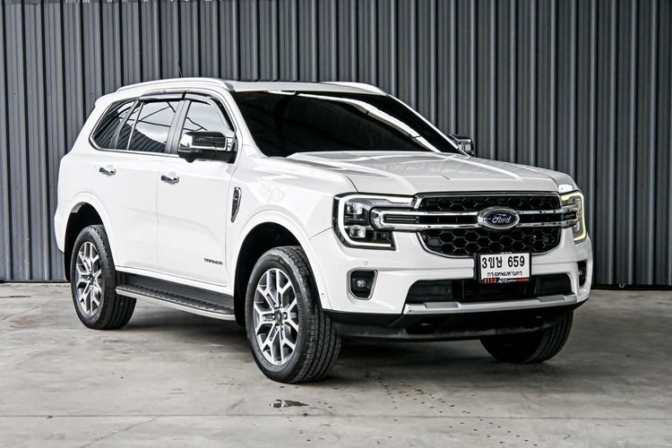 Ford Everest 2023 2.0 Titanium Plus 4WD Utility-car ดีเซล ไม่ติดแก๊ส เกียร์อัตโนมัติ ขาว รูปที่ 3