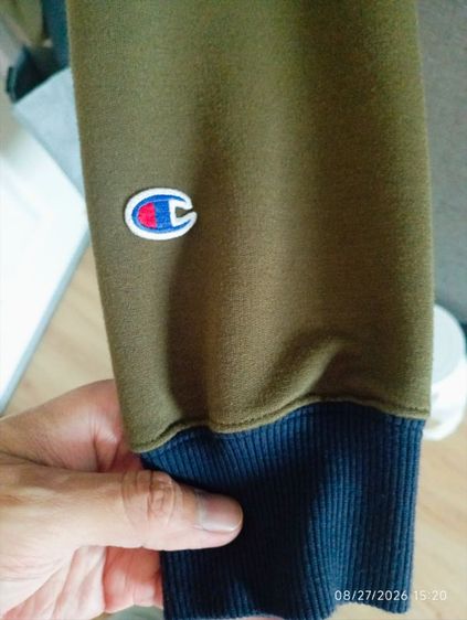 uni-sex - Champion*สตรีทแวร์- -เสื้อสเวตเตอร์ Champion ดีไซน์คอซ้อน สีเขียวโอลีฟ (Olive Green) รูปที่ 4