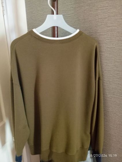 uni-sex - Champion*สตรีทแวร์- -เสื้อสเวตเตอร์ Champion ดีไซน์คอซ้อน สีเขียวโอลีฟ (Olive Green) รูปที่ 2