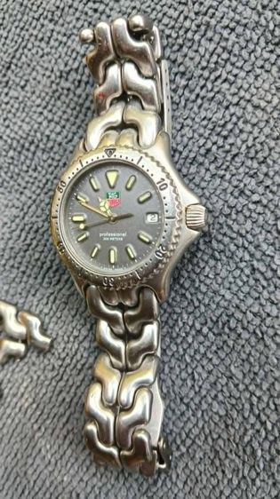 เงิน ขาย tag heuer ก้างปลาแท้ หน้าเทา ขนาด 33บอยไซส์ใส่ได้ทั้งชายและหญิง