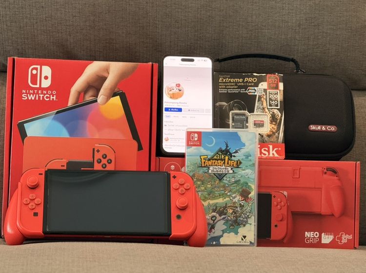 เครื่องเกมส์นินเทนโด Nintendo switch OLED Mario Red - ตำหนิเล็กน้อยปลายสายชาร์จ