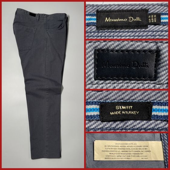 ⚠️ผลิตในยุโรป‼️กางเกงยีนส์  Massimo Dutti ของแท้ รุ่นใหม่ แบรนด์เนมชั้นนำ ITALY