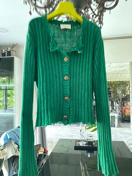 กุชชี่ เสื้อคาร์ดิแกนไหมพรม สภาพใหม่เอี่ยม รูปที่ 4