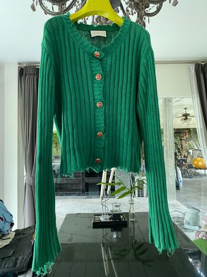 กุชชี่ เสื้อคาร์ดิแกนไหมพรม สภาพใหม่เอี่ยม รูปที่ 3
