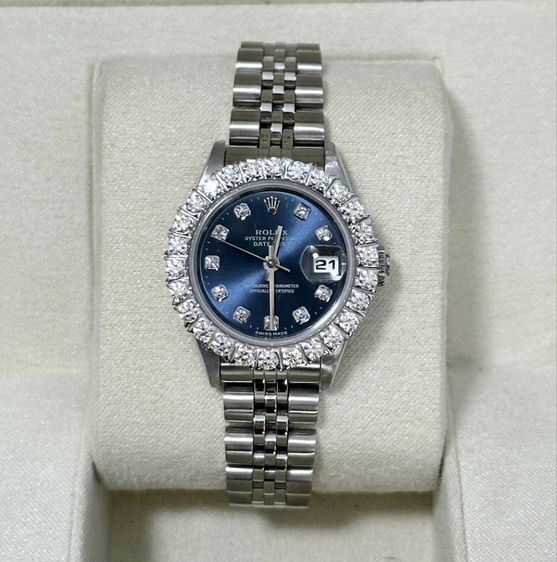 Rolex Datejust 26mm หน้าน้ำเงิน หลักเพชรเบ้าใหญ่ รวมขอบเพชร6ตัง สวยมาก