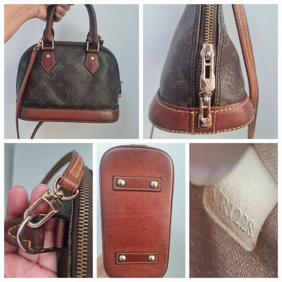 หนังแท้ หญิง น้ำตาล กระเป๋าถือ Louis Vuitton Alma