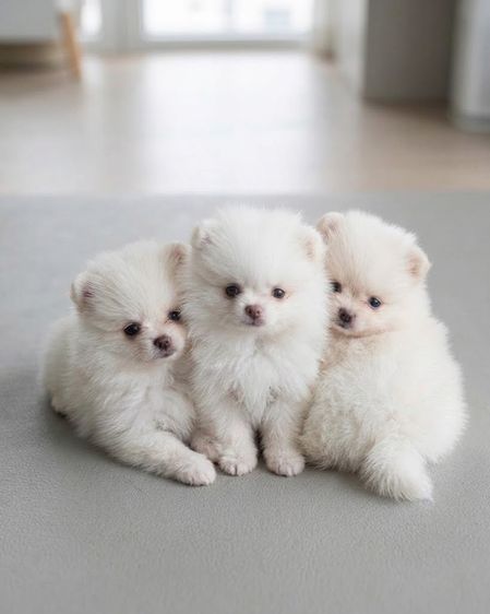 ปอมขาว ลูกสุนัขบ้านเลี้ยงเองไม่ใช่ฟาร์ม