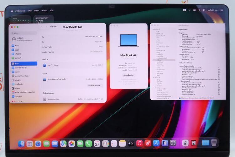 MacBook Air M3 15" 8.256GB ไม่มีตำหนิ Batt100 รูปที่ 2