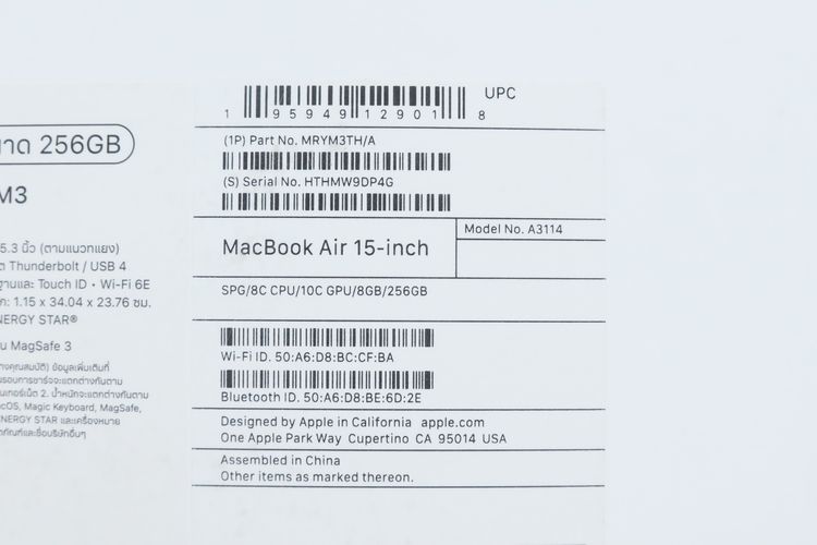 MacBook Air M3 15" 8.256GB ไม่มีตำหนิ Batt100 รูปที่ 13