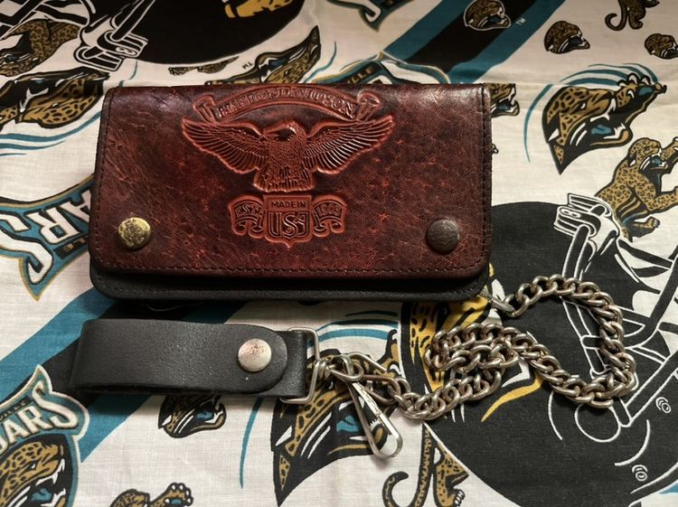 กระเป๋าสตางค์หนังแท้ยาว15.5 สูง9ซ.ม Harley-Davidson made in USA สวยๆสภาพดีใช้งานน้อย ราคา1200รวมส่งด่วน รูปที่ 6