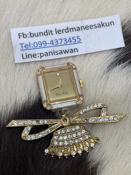 ทอง Pierre Colier ปิเเอร์โคริเย่ร์ นาฬิกาพกติดเข็มกลัดไขลาน Swiss made