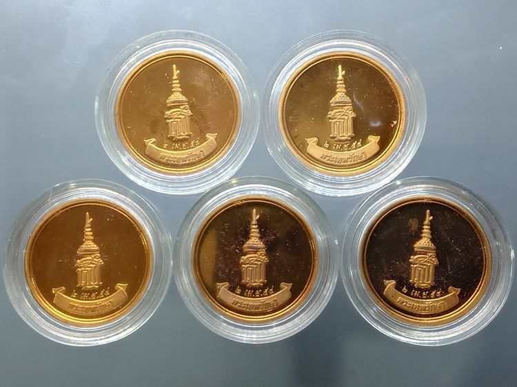 เบญจพุทธปาฏิหาริย์ สธ. รุ่น พระเทพรักษา ครบชุด 5 เหรียญ เนื้อทองแดงขัดเงา พ.ศ.2554 พร้อมกล่องเดิม รูปที่ 4
