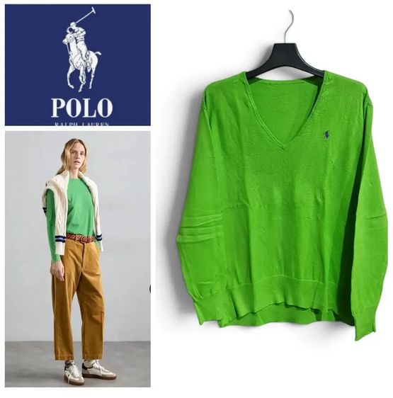 อื่นๆ ฟรีไซส์ เขียว แขนยาว เสื้อไหมพรม Polo Ralph Lauren แท้ 💯