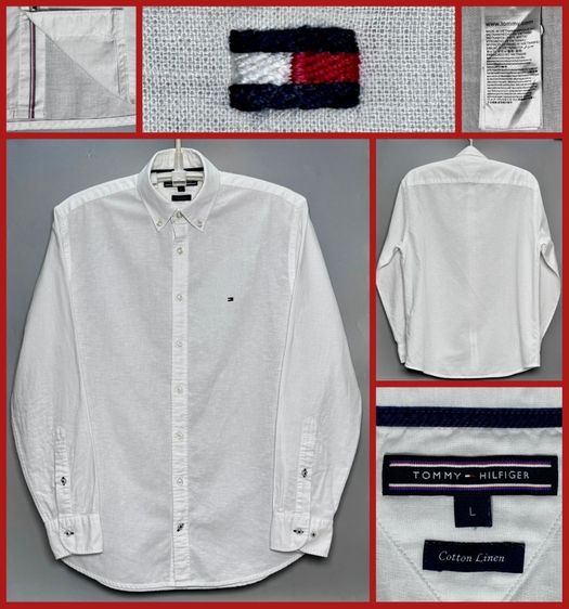 ⚠️รุ่นใหม่‼️เสื้อเชิ้ต TOMMY HILFIGER ของแท้ ผ้า Cotton Linen