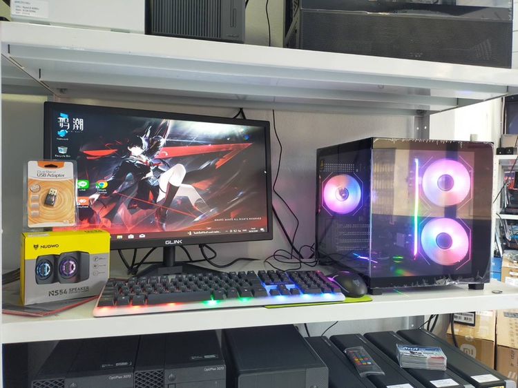 Intel วินโดว์ 8 กิกะไบต์ ชุดคอมเซ็ตพร้อมใช้งาน เคสตู้ปลาสุดเท่ ไฟ RGB เต็มระบบ ครบจบในชุดเดียว!เหมาะสำหรับทำงาน เรียนออนไลน์ เล่นเกมลื่นๆ หรือดูหนังฟังเพลง แต่งโต๊ะคอมสวยๆ จบในงบเดียว💻