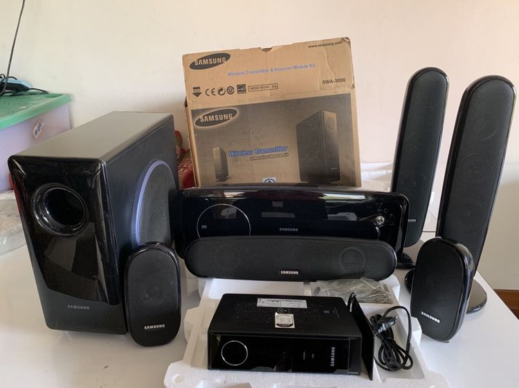 ชุดโฮมเธียเตอร์ Samsung 5.1 (ซับวูฟเฟอร์ + ลำโพง 5 ตัว + Receiver) สภาพใหม่แทบไม่ใช้ ขายยกชุด