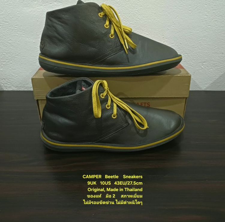 CAMPER Beetle Sneakers, Men's 9UK 43EU/27.5cm Original ของแท้ มือ 2 สภาพเยี่ยม, รองเท้า CAMPER หนังแท้ พื้นเต็ม ไม่มีตำหนิใดๆ สวยมาก รูปที่ 14