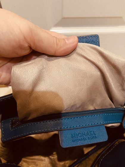 กระเป๋าMichael Kors Hamilton Satchel สีฟ้าเทอร์คอยซ์ แท้💯 รูปที่ 12
