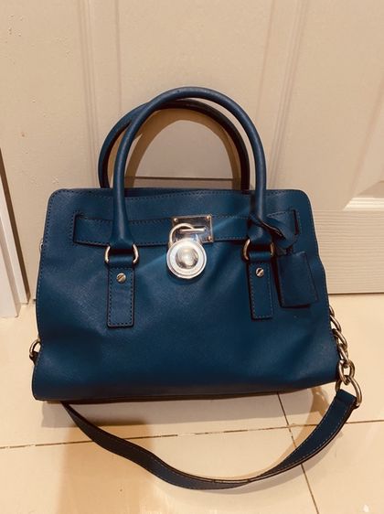 กระเป๋าMichael Kors Hamilton Satchel สีฟ้าเทอร์คอยซ์ แท้💯 รูปที่ 5