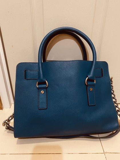 กระเป๋าMichael Kors Hamilton Satchel สีฟ้าเทอร์คอยซ์ แท้💯 รูปที่ 8