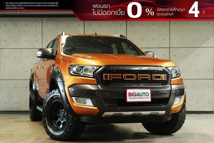 Ford Ranger 2018 3.2 Wildtrak 4WD Pickup ดีเซล ไม่ติดแก๊ส เกียร์อัตโนมัติ ส้ม