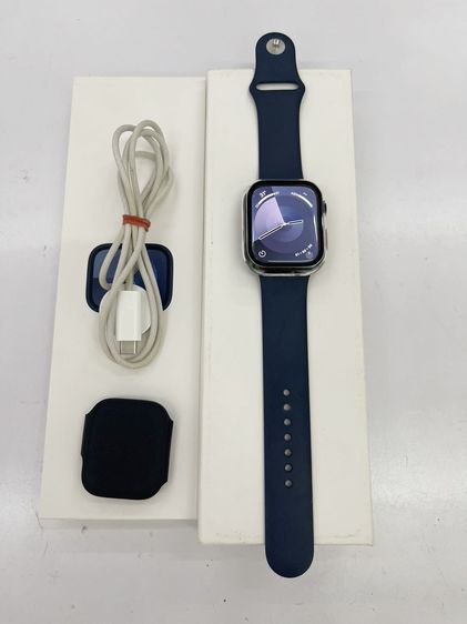 ยาง น้ำเงิน Watch Series 9 GPS 45MM แบต 98 สภาพเยี่ยม อปก แท้ ครบ ราคาถูกใจ