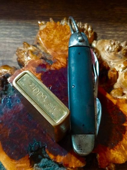 USA.ไฟแช็ค zippo ทองเหลืองทั้งชุด,มีดพับชุดCAMCOจากอเมริกา..รับประกันของแท้.. รูปที่ 2