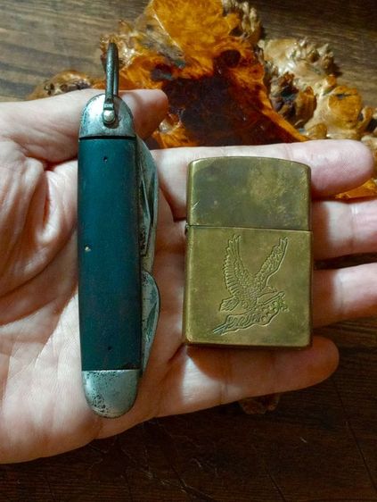 USA.ไฟแช็ค zippo ทองเหลืองทั้งชุด,มีดพับชุดCAMCOจากอเมริกา..รับประกันของแท้.. รูปที่ 12