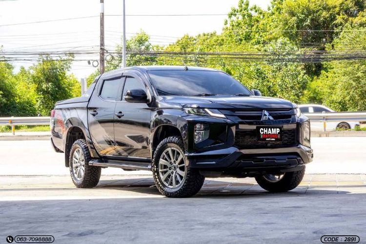 Mitsubishi Triton 2022 2.4 ATHLETE Pickup ดีเซล ไม่ติดแก๊ส เกียร์อัตโนมัติ ดำ
