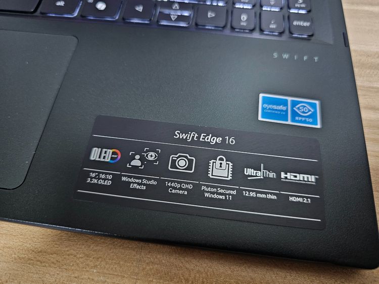 ACER SWIFT Edge16 Ryzen7 8840u+Oled 3.2k +RAM 32ddr5+ssd 1Tb เครื่องสวย บางเบา  รูปที่ 7