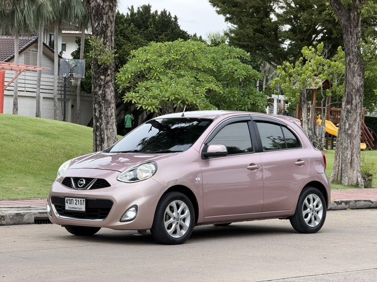 Nissan March 2014 1.2 V Sedan เบนซิน ไม่ติดแก๊ส เกียร์อัตโนมัติ ชมพู