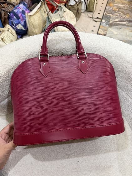 Louis Vuitton หนังแท้ หญิง ชมพู กระเป๋าหลุยส์ ALMA PM