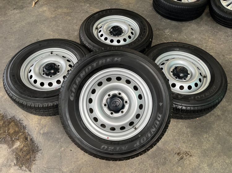 ✨ล้อกระทะ 6รู139✨Toyota ขอบ 17 พร้อมยาง 225-70-17 Dunlop ปี 21
