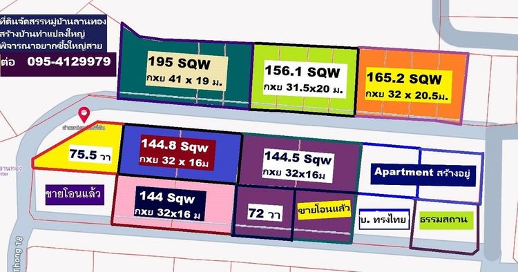 ขายที่ดิน จัดสรรหมู่บ้านลานทอง ปากเกร็ด 165.ตารางวา สวยจริงทำเลเด่น ต้นซอย 36ทับ1 ฝั่งถ เมน 13
