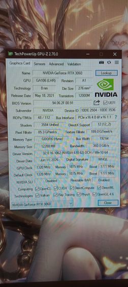 คอมพิวเตอร์ RTX 3060 12 GB มือ 2 สภาพดี รูปที่ 2