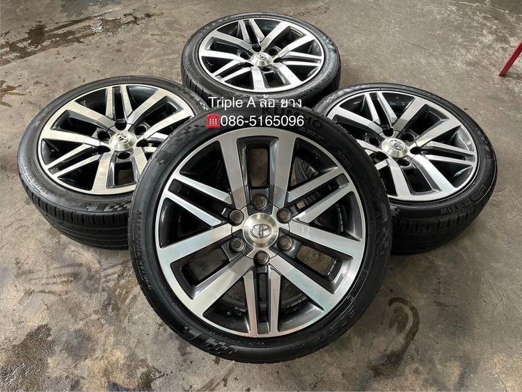✨ล้อแม็ก✨Toyota ขอบ 18 เทาหน้าเงา แถมยาง 225-45-18 KUMHO ปี 21🚘ใส่กับ รถตู้ Commuter 6รู139 ได้เลย
