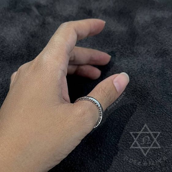 แหวนเงินแท้ รุ่นหน้ากว้าง 4มิล สลัก Sterling Silver 925 NSRG3543 รูปที่ 5