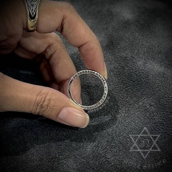 แหวนเงินแท้ รุ่นหน้ากว้าง 4มิล สลัก Sterling Silver 925 NSRG3543 รูปที่ 3