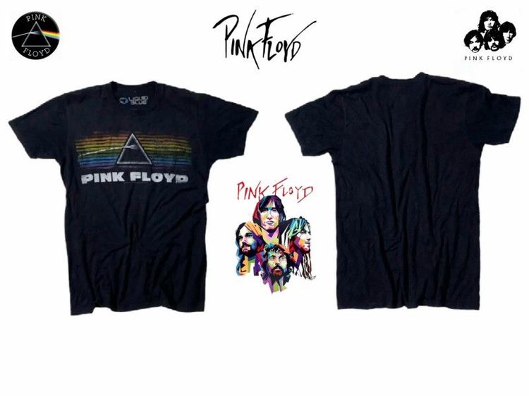 อื่นๆ เสื้อเชิ้ต EU 40 ดำ แขนสั้น เสื้อยืดคอกลม วงดนตรี PINK FLOYD 2012 LiquidBlue แท้