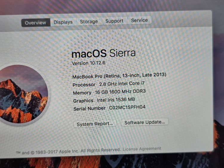 MacBook Pro 13 ปี 2013 Core i7 Ram 16 GB SSD 256 GB จอ 13.3 นิ้ว รูปที่ 11