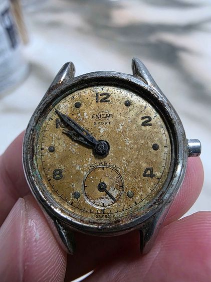 A.อะไหล่เครื่อง นาฬิกา ENICAR SPORT WATCH PARTS ของเก่าเก็บ หายาก 2 เข็มครึ่ง ขายตามสภาพ พร้อมส่ง 