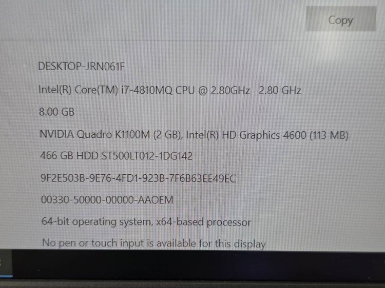 DEll Precision M4800 (Mobile Workstation) Core i7gen4 Ram 8 GB HDD 500 gb การ์ดจอ K1100m 15.6 นิ้ว รูปที่ 13