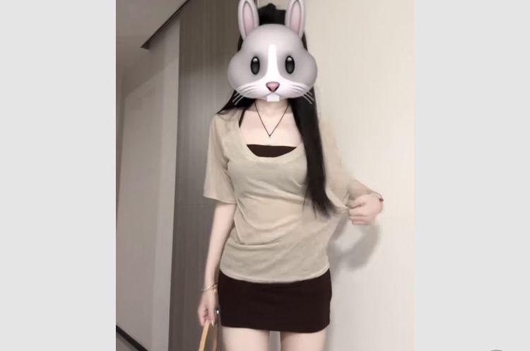 อื่นๆ กระโปรง XL น้ำตาล แขนสั้น ชุดเช็ท