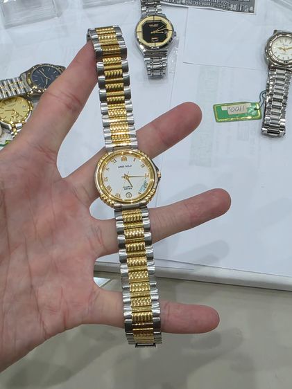 อื่นๆ ทอง A.นาฬิกา ยี่ห้อ ARIES GOLD 24k GP WATCH สวยเก่าเก็บ ของใหม่ หายาก รุ่นเก่า ขายตามสภาพ พร้อมส่ง 